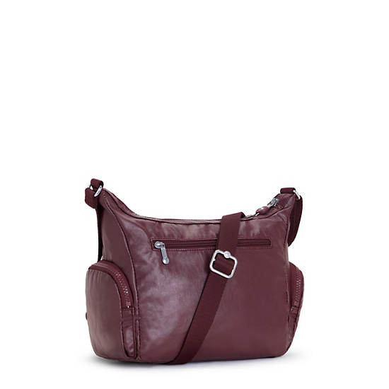 Kipling Gabbie Small Metallic Crossbody Bags Burgundy Lacquer | CA 1144BE